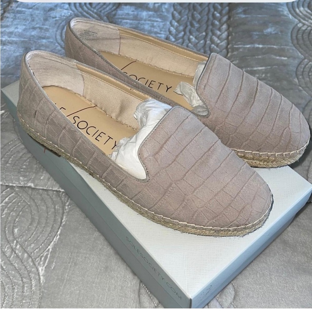 Sole Society Taupe Espadrille Loafers